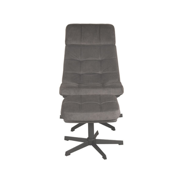 LABEL51 Fauteuil Alvar - Antraciet - Cosmo - Incl. Hocker Cosmo