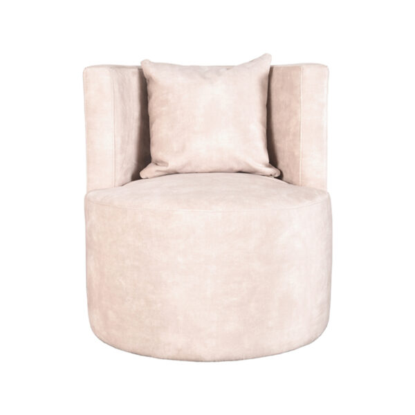 LABEL51 Fauteuil Evy - Naturel - Velours - 65 cm Evy