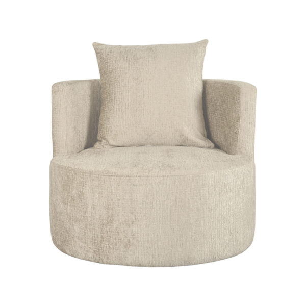 LABEL51 Fauteuil Evy - Beige - Fluweel - 90 cm Evy