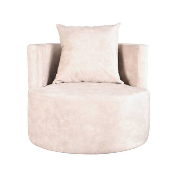 LABEL51 Fauteuil Evy - Naturel - Velours - 90 cm Evy