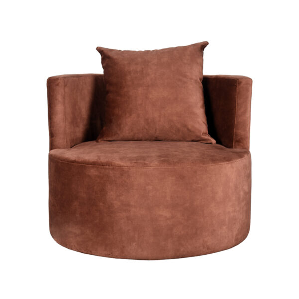 LABEL51 Fauteuil Evy - Rust - Velours - 90 cm Evy