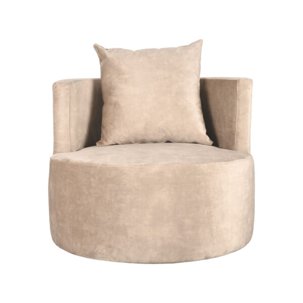 LABEL51 Fauteuil Evy - Zand - Velours - 90 cm Evy