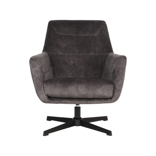 LABEL51 Fauteuil Toby - Antraciet - Velours Toby