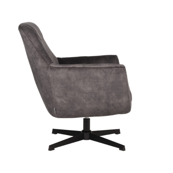 LABEL51 Fauteuil Toby - Antraciet - Velours Velours