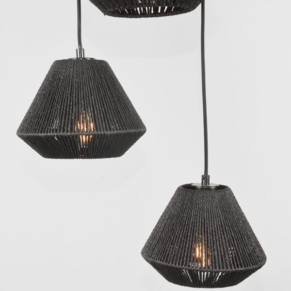 LABEL51 Hanglamp Ibiza - Zwart - Jute - 3-Lichts Ibiza