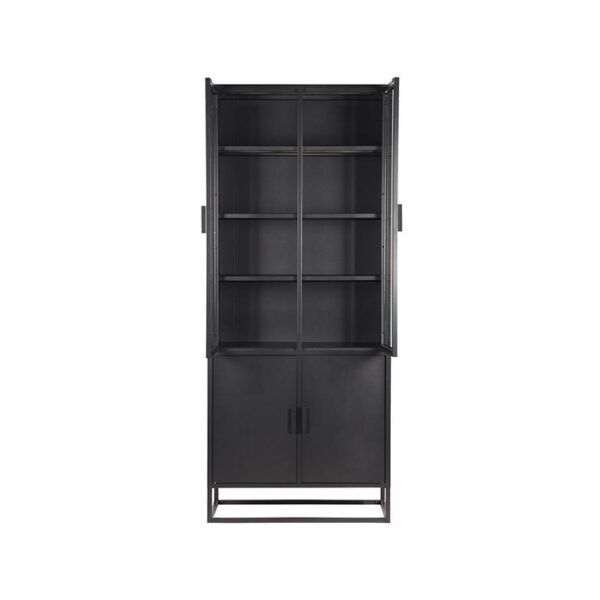 LABEL51 Vitrinekast Level - Zwart - Metaal - 80x40x190 cm Metaal