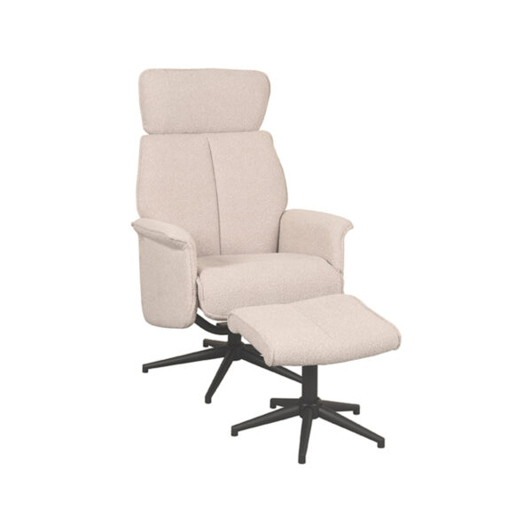 LABEL51 Fauteuil Verdal - Naturel - Boucle - Incl. Hocker Verdal