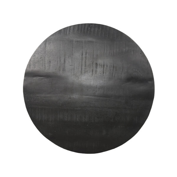 LABEL51 Eetkamertafel Tafelblad Sloppy Edge - Zwart - Mangohout - Rond - 70 cm Tafelblad Sloppy Edge