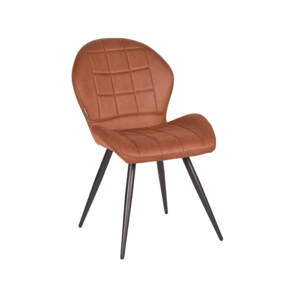 LABEL51 Eetkamerstoel Sil - Cognac - Microfiber