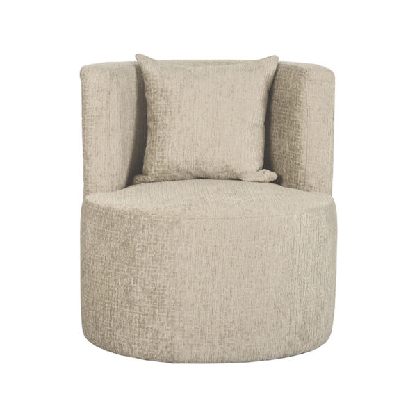 LABEL51 Fauteuil Evy - Beige - Fluweel - 65 cm Evy