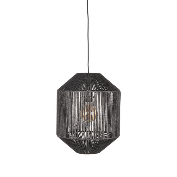 LABEL51 Hanglamp Ibiza - Zwart - Jute - 1-Lichts Cilinder Ibiza