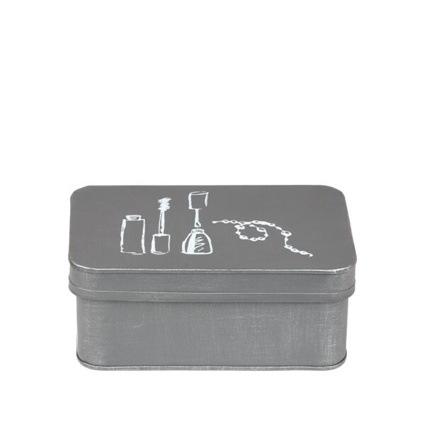 LABEL51 Make-Up opbergkist - Grijs - Metaal Make-Up opbergkist