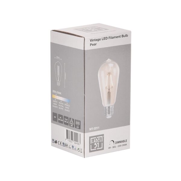 LABEL51 Lichtbron Led Kooldraadlamp Peer - Glas Glas
