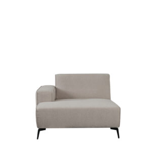 LABEL51 Bank Nero - Naturel - Boucle - Longchair Arm Links Voorstaand