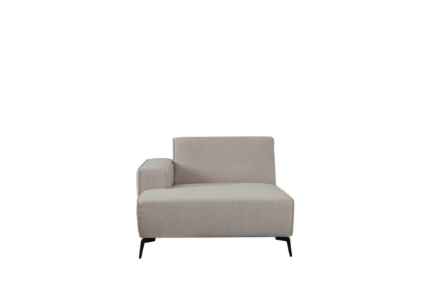 LABEL51 Bank Nero - Naturel - Boucle - Longchair Arm Links Voorstaand