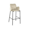 LABEL51 Barkruk Joni - Beige - Fluweel - Zithoogte 78 cm Joni