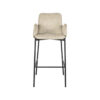 LABEL51 Barkruk Joni - Beige - Fluweel - Zithoogte 78 cm Fluweel