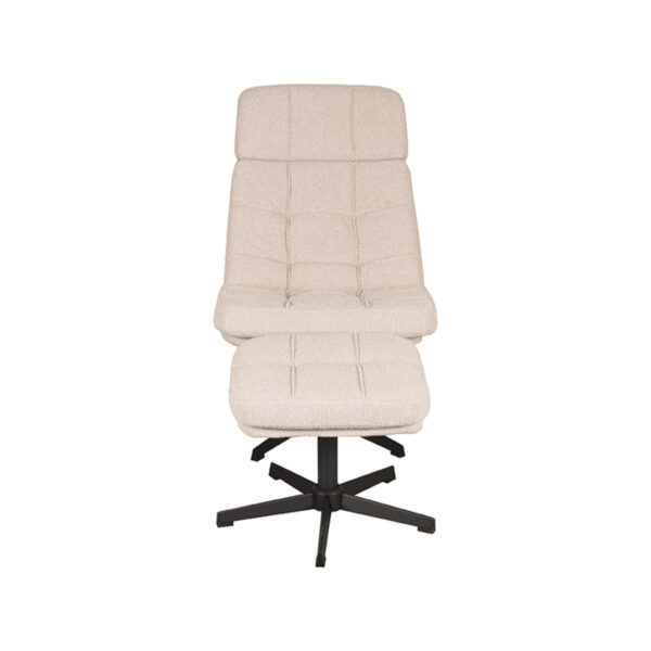 LABEL51 Fauteuil Alvar - Naturel - Boucle - Incl. Hocker Boucle