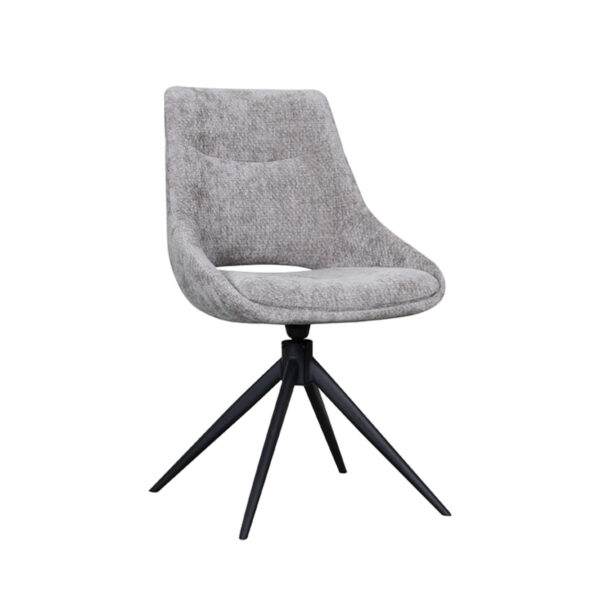 LABEL51 Eetkamerstoel Marlow - Stone - Elite - Black Frame Elite