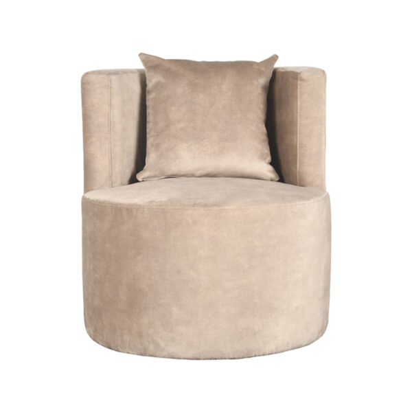 LABEL51 Fauteuil Evy - Zand - Velours - 65 cm Evy