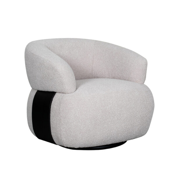 LABEL51 Fauteuil Valenza - Naturel - Boucle - Zwart Eiken Valenza