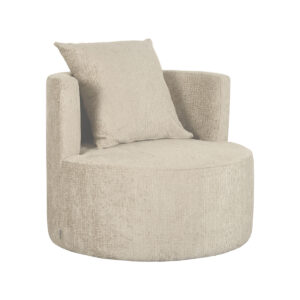 LABEL51 Fauteuil Evy - Beige - Fluweel - 90 cm