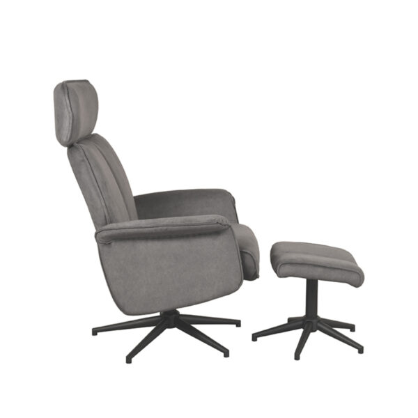 LABEL51 Fauteuil Verdal - Antraciet - Cosmo - Incl. Hocker - Afbeelding 6