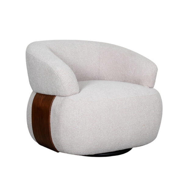 LABEL51 Fauteuil Valenza - Naturel - Boucle - Walnoot Eiken Boucle