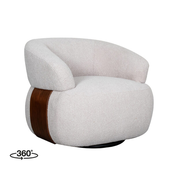 LABEL51 Fauteuil Valenza - Naturel - Boucle - Walnoot Eiken Valenza