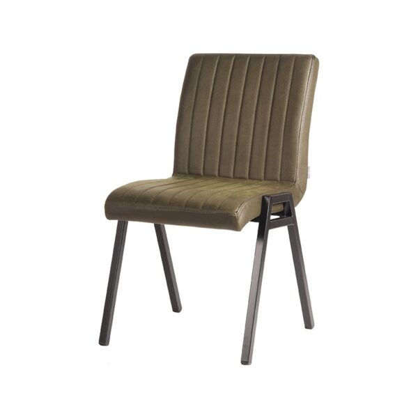 LABEL51 Eetkamerstoel Matz - Army green - Microfiber - Black Frame Matz