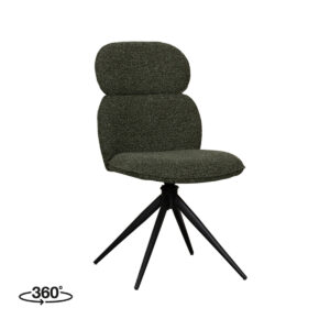 LABEL51 Eetkamerstoel Finn - Forest - Boucle - Black Frame