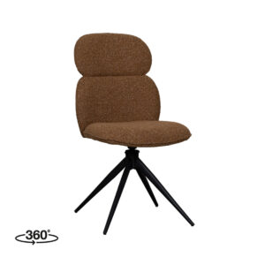 LABEL51 Eetkamerstoel Finn - Coral - Boucle - Black Frame