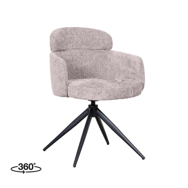 LABEL51 Eetkamerstoel Levi - Naturel - Elite - Black Frame
