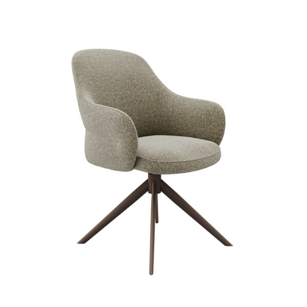 LABEL51 Eetkamerstoel Bern - Truffel grijs - Boucle - Bronze Frame Bern