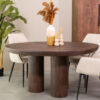 LABEL51 Eetkamertafel Olly - Espresso - Mangohout - 150 cm - Romd Olly
