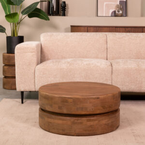 LABEL51 Salontafel Milly - Nature - Mangohout - 70 cm - Rond