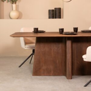 LABEL51 Eetkamertafel Scott - Espresso - Mangohout - 200x100 cm