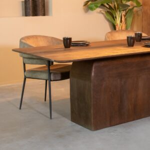 LABEL51 Eetkamertafel Owen - Espresso - Mangohout - 230x100 cm