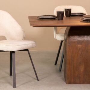 LABEL51 Eetkamertafel Ingo - Espresso - Mangohout - 130 cm - Rond