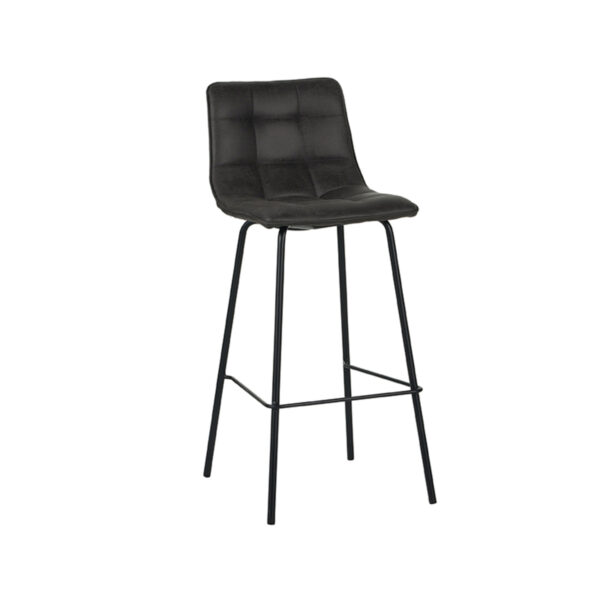 LABEL51 Barkruk Bistro - Antraciet - Micro Suede - Zithoogte 78