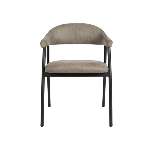 LABEL51 Eetkamerstoel Amaze - Taupe - Micro Suede - Black Frame Amaze