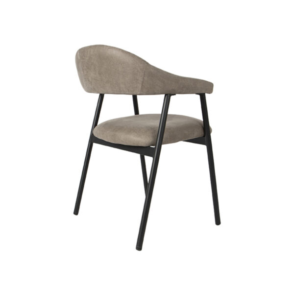 LABEL51 Eetkamerstoel Amaze - Taupe - Micro Suede - Black Frame - Afbeelding 4