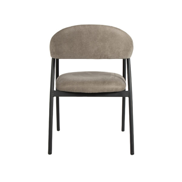 LABEL51 Eetkamerstoel Amaze - Taupe - Micro Suede - Black Frame - Afbeelding 5