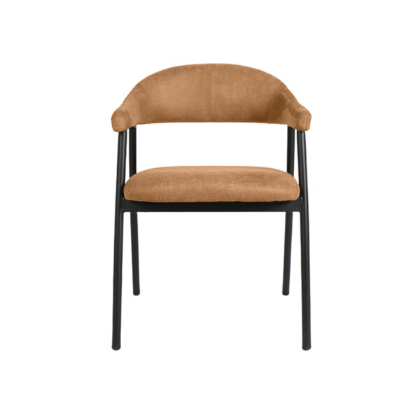 LABEL51 Eetkamerstoel Amaze - Cognac - Micro Suede - Black Frame Amaze