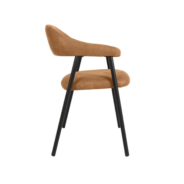 LABEL51 Eetkamerstoel Amaze - Cognac - Micro Suede - Black Frame Micro Suede