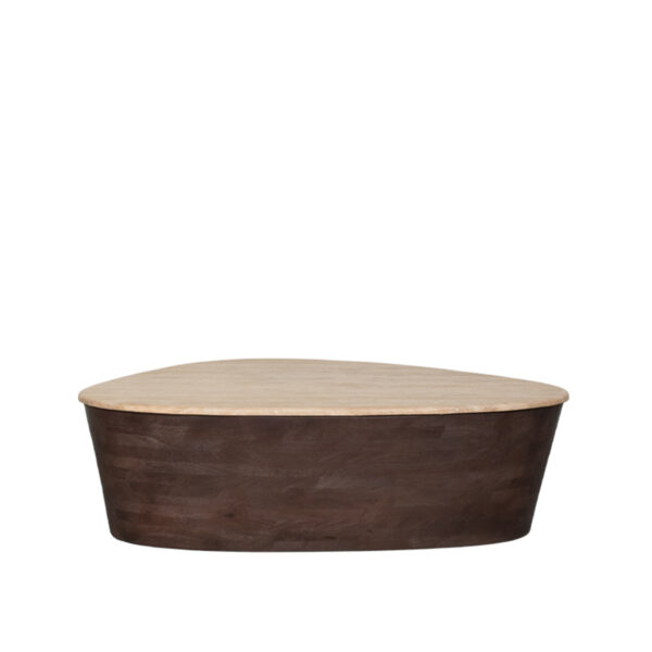 LABEL51 Salontafel Ravi - Espresso - Travertin - 110 cm Ravi