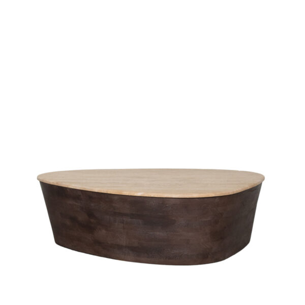 LABEL51 Salontafel Ravi - Espresso - Travertin - 110 cm Travertin