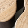 LABEL51 Salontafel Davi - Espresso - Travertin - 80 cm - Afbeelding 4