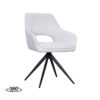 LABEL51 Eetkamerstoel Finley - Wit - Boucle - Black Frame