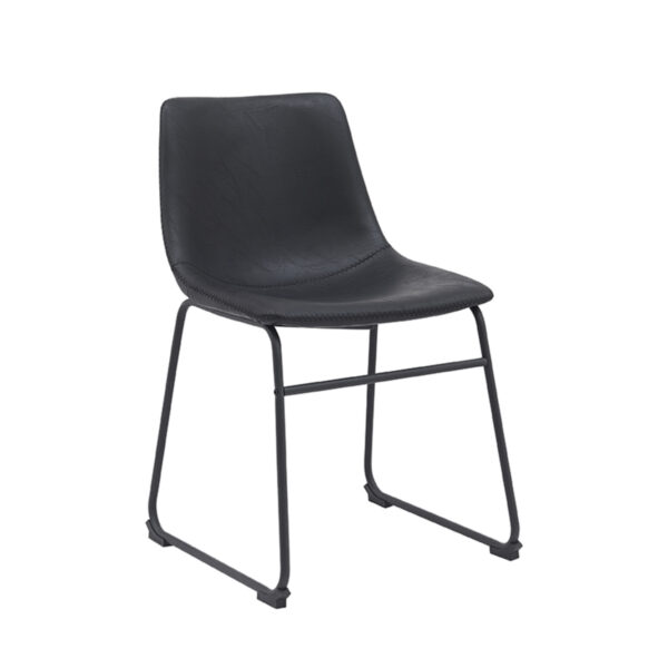LABEL51 Eetkamerstoel Risto - Zwart - PU-Leder - Black Frame